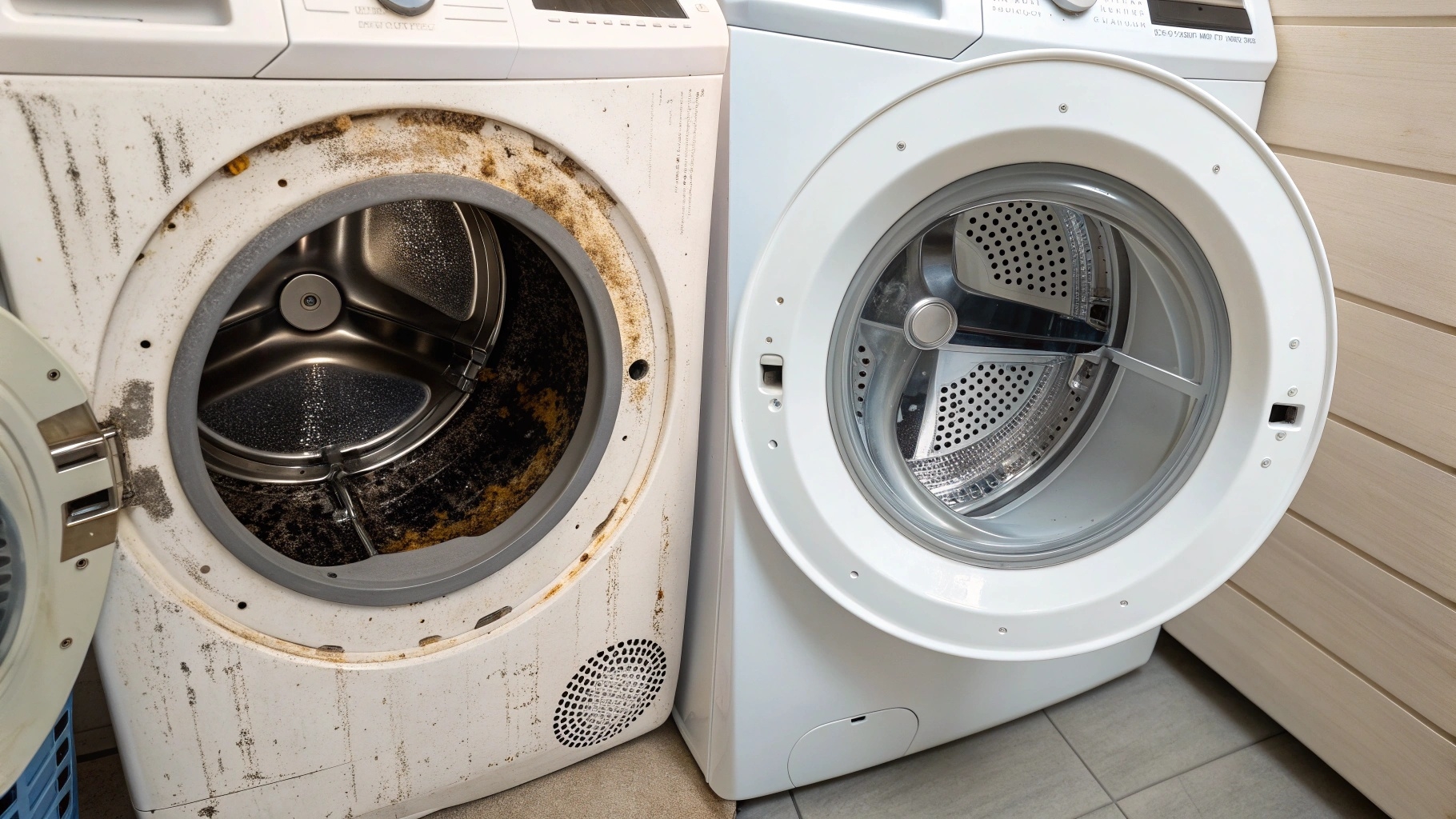 세탁기 청소 전후 비교